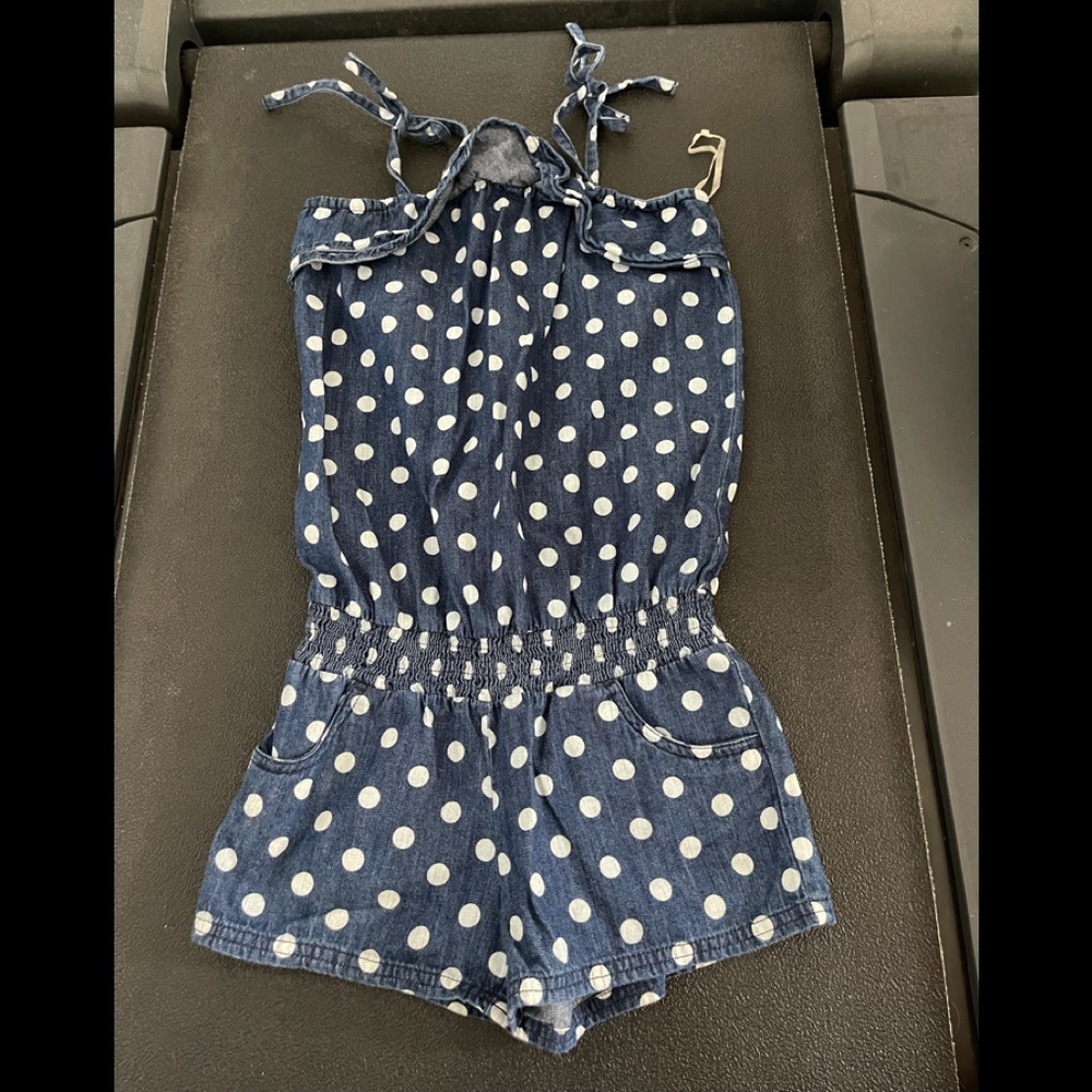 Like new jean with polkadot romper (all offers will be considered)